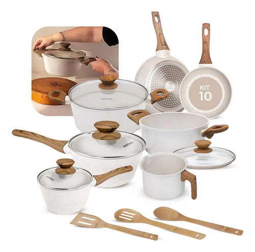 Batería De Cocina Juego De Sartenes 20 Piezas Ollas Y Sartenes